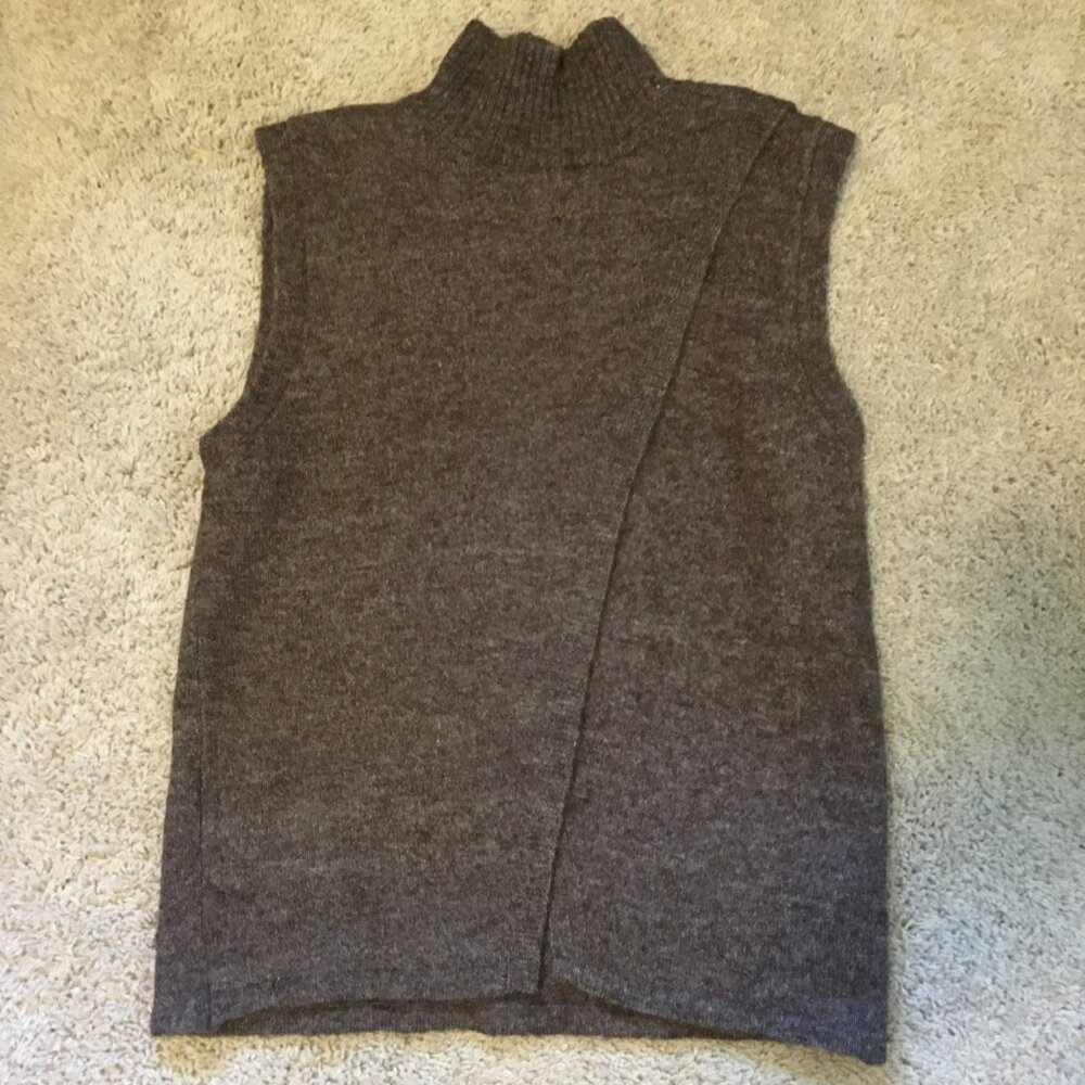 Kaffe Kataris Coffee Brown Wool Blend Knit Vest Reversible Medium D&Dcore - Picture 11 of 15